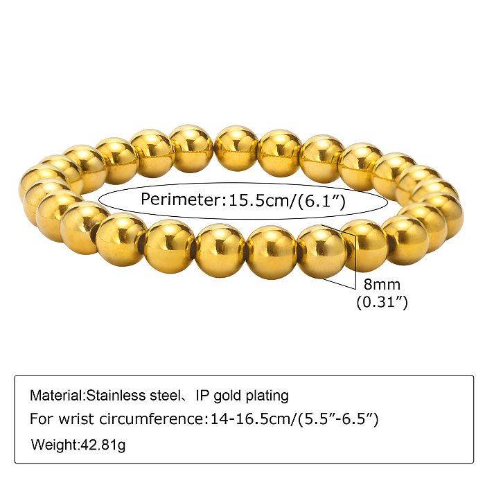 Casual Streetwear Letter Stainless Steel 18K Gold Plated Bracelets In Bulk
