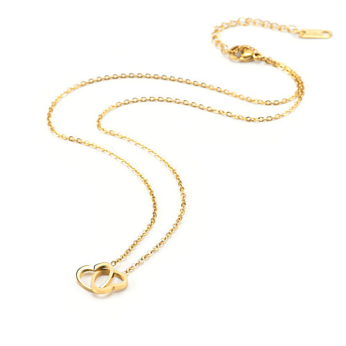 Sweet Heart Shape Stainless Steel Plating Pendant Necklace