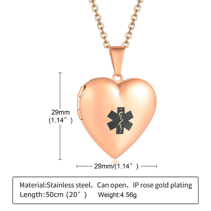 Modische Halskette mit Anhänger in Form eines Buchstabens in Herzform aus Edelstahl, 1 Stück