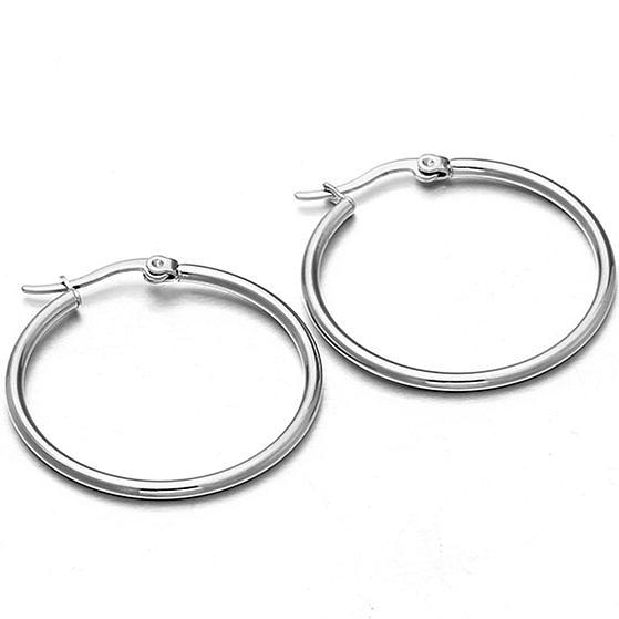 Classic Style Stainless Steel Hypoallergenic Circle Earrings