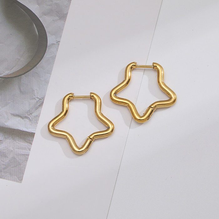Fashion Geometric Stainless Steel  Gold Plated Earrings 1 Pair