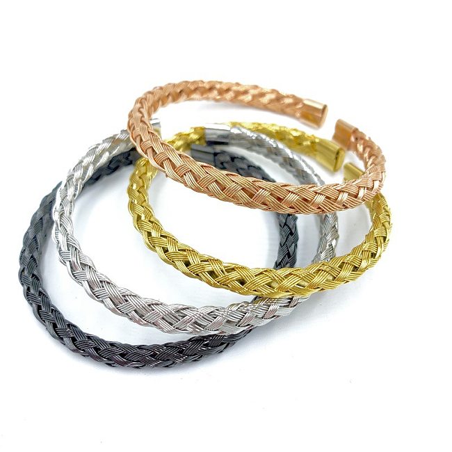 Fashion Waves Stainless Steel Braid Bangle 1 Piece