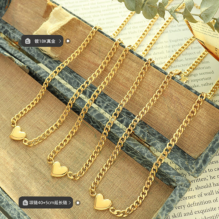 Modische herzförmige Anhänger-Halskette aus 18-karätigem Gold