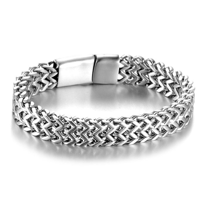 Classic Style Solid Color Stainless Steel Polishing Bracelets