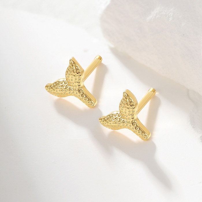 Fashion Letter Crown Dragonfly Stainless Steel  Plating Ear Studs 1 Pair