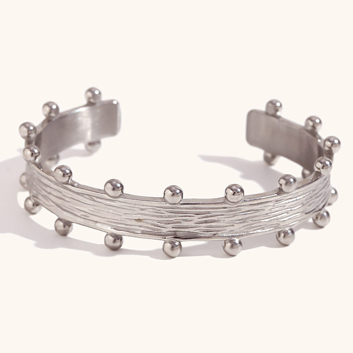 Wholesale Vintage Style Solid Color Stainless Steel Plating Bangle
