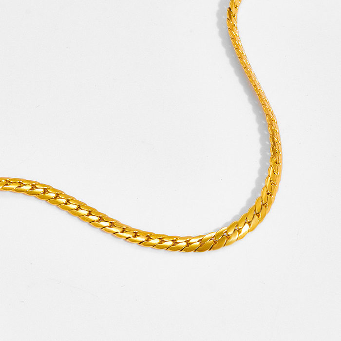 Klassische Halskette aus einfarbigem Edelstahl mit 18-Karat-Vergoldung in großen Mengen