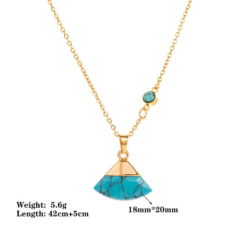 Streetwear Moon Eye Stainless Steel Plating Inlay Turquoise Pendant Necklace