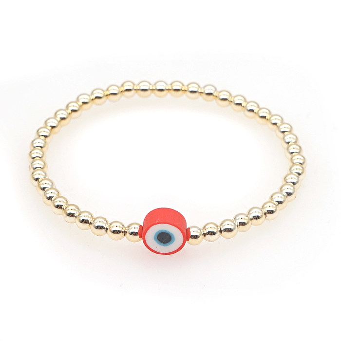 1 Piece Fashion Eye Stainless Steel Beaded Bracelets