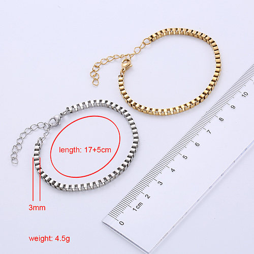 Fashion Solid Color Stainless Steel Chain Bracelets 1 Piece