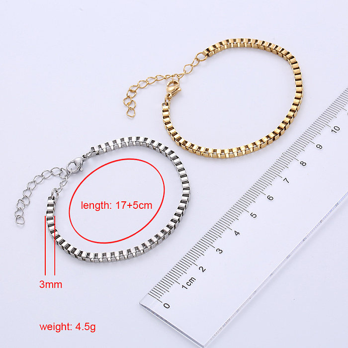 Bracelets à chaîne en acier inoxydable de couleur unie à la mode 1 pièce