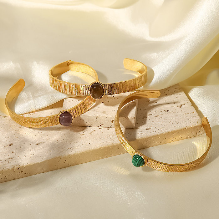 Bracelets en acier inoxydable de placage de bracelet en acier inoxydable géométrique de mode