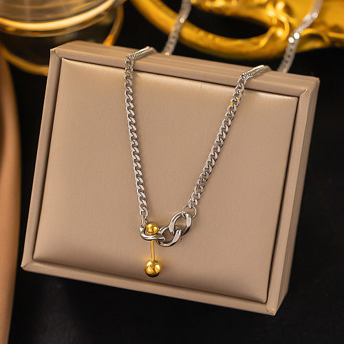 Hip-Hop Simple Style Ball Stainless Steel Plating Pendant Necklace