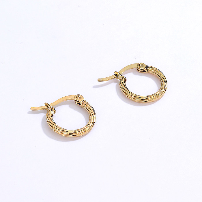 New Fashion Small Geometric Simple Plating 18K Gold Stainless Steel  Earring