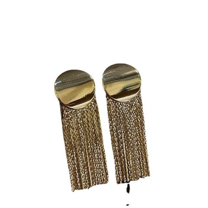 1 paire de boucles d'oreilles Patchwork en acier inoxydable, couleur unie, Style Simple