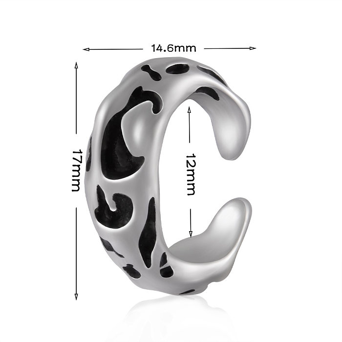 1 Stück Cool Style Runde Drachen-Edelstahl-Ohrringe mit Emaille-Beschichtung