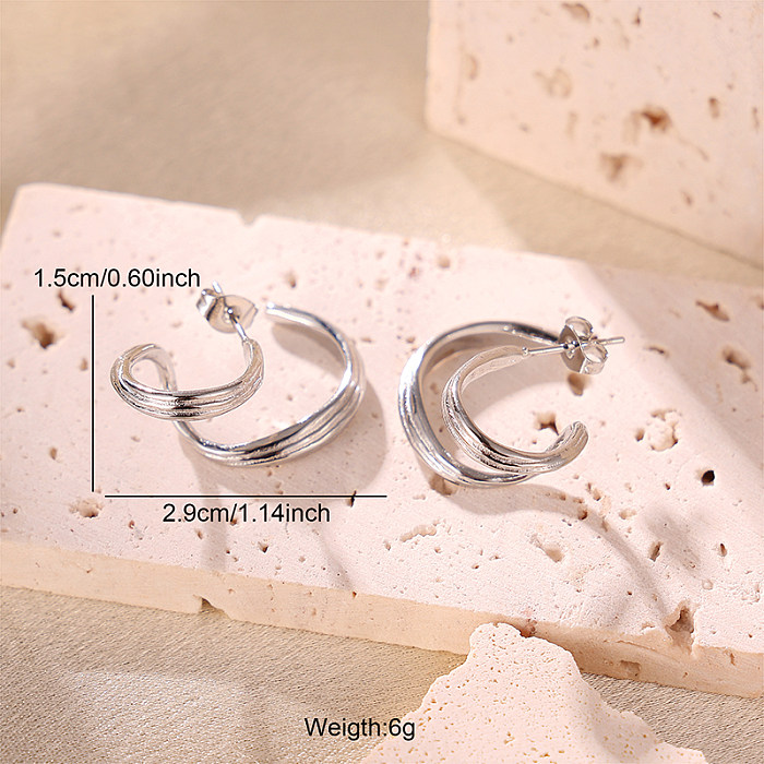1 paire de boucles d'oreilles plaquées or 18 carats, nouveauté, Style Simple, placage irrégulier