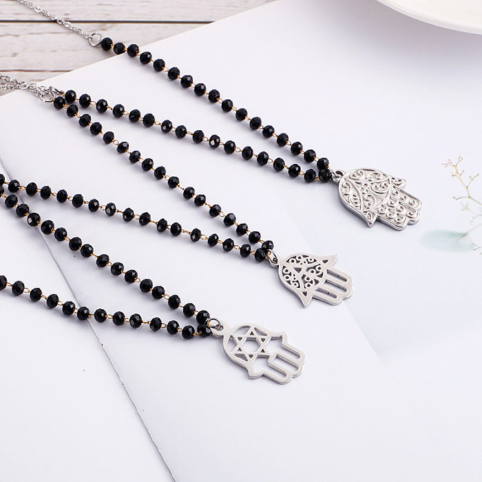Retro Hand der Fatima Anhänger Halskette Edelstahl Schlüsselbein Halskette Großhandel