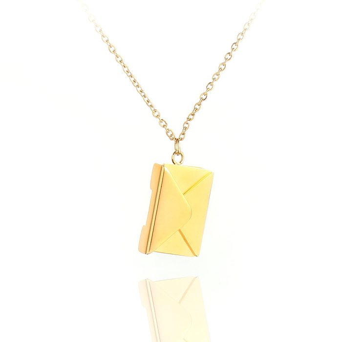 Fashion Envelope Stainless Steel Plating Pendant Necklace