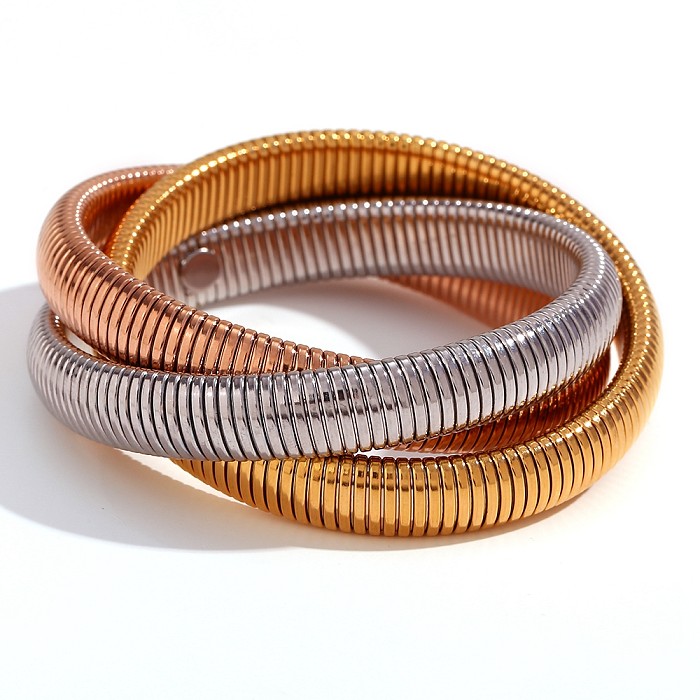 Bracelet de placage en acier inoxydable de couleur unie de style classique de style simple de base