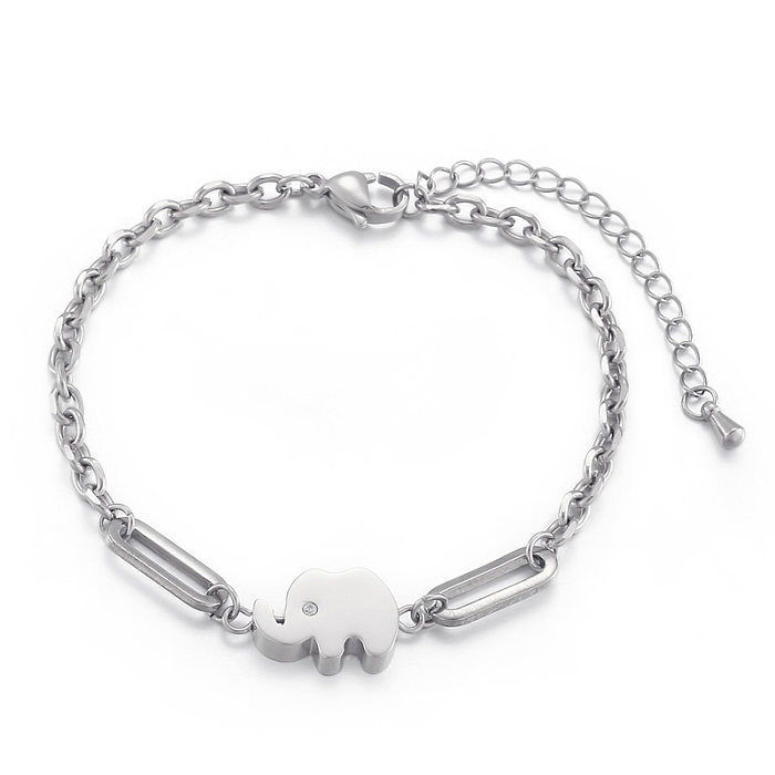 Bracelet Simple avec pendentif éléphant cousu de personnalité, bijoux à la mode