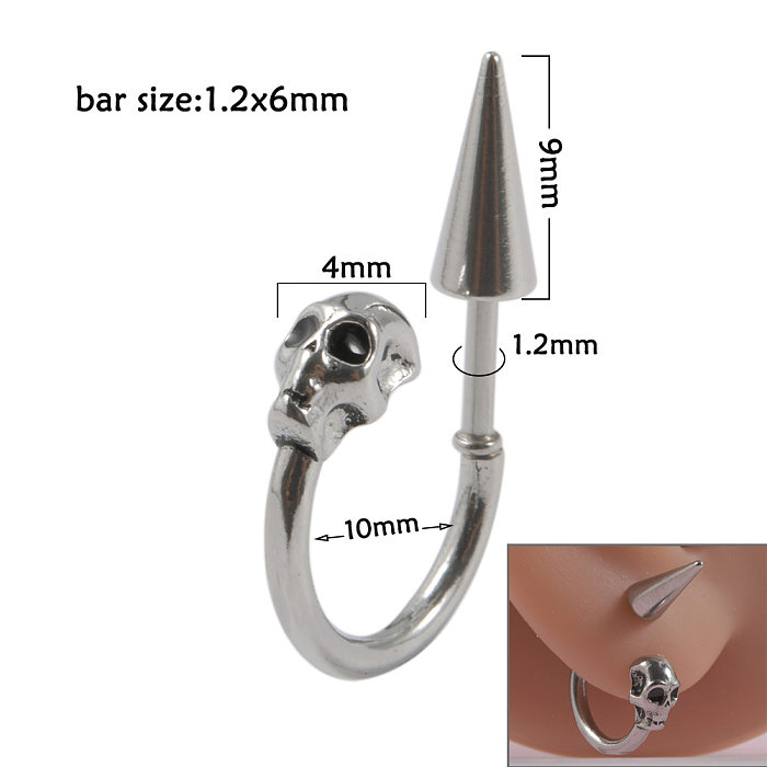 1 Piece Exaggerated Funny Novelty Skull Plating Stainless Steel  Earrings