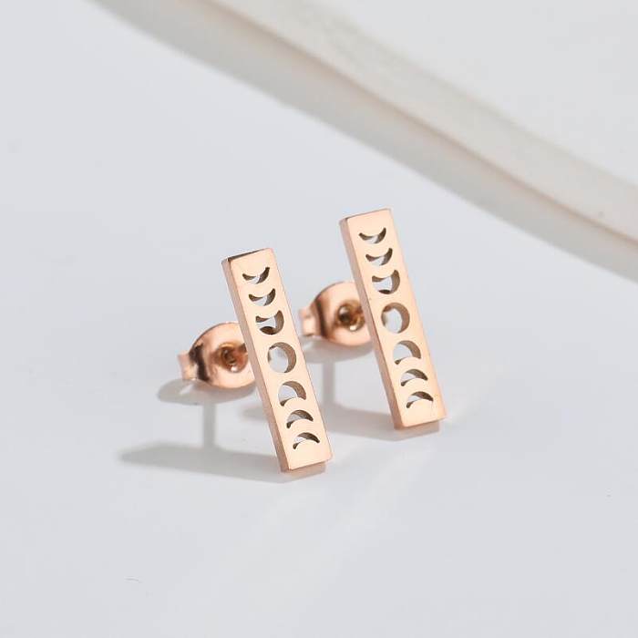 Fashion Sun Moon Stainless Steel Ear Studs Plating No Inlaid Stainless Steel  Earrings