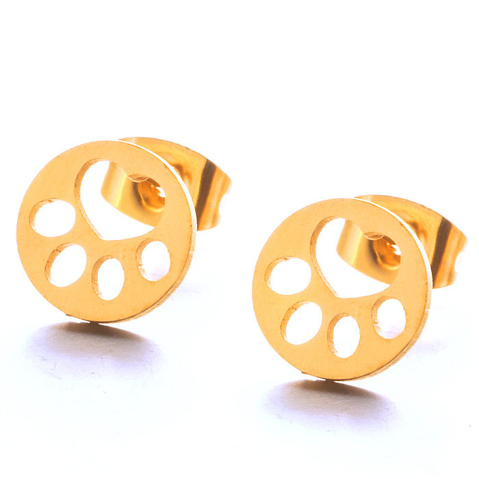 Simple Glossy Hollow Cat Claw Earrings Wholesale