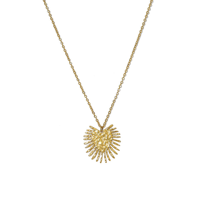 IG Style French Style Commute Heart Shape Stainless Steel  Stainless Steel Plating 18K Gold Plated Pendant Necklace
