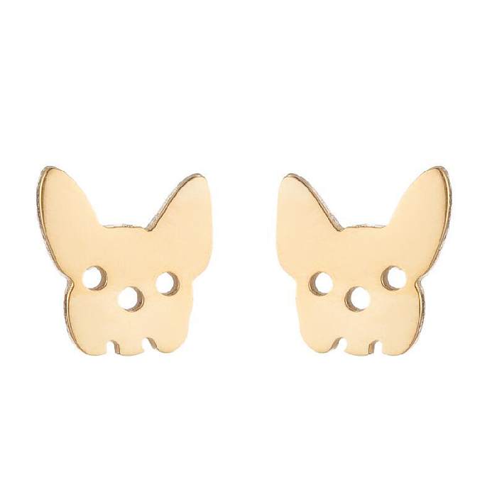 1 par de brincos de orelha revestidos de aço inoxidável estilo simples animal