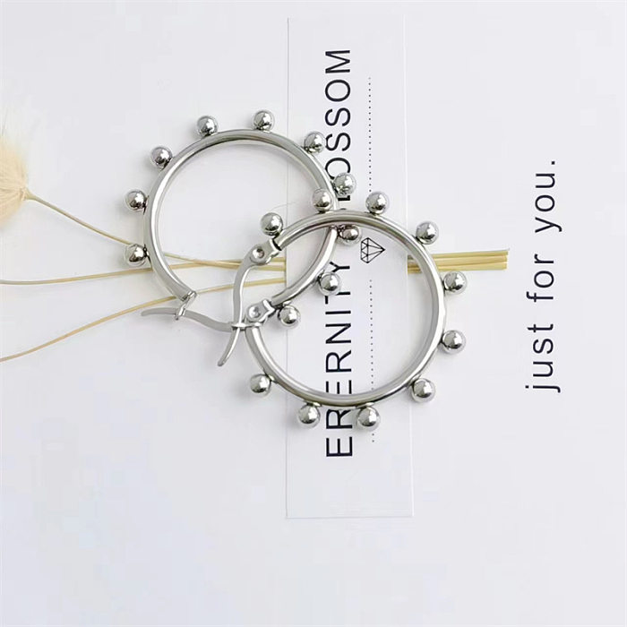 1 Paar geometrische Ohrringe im INS-Stil mit Edelstahlbeschichtung