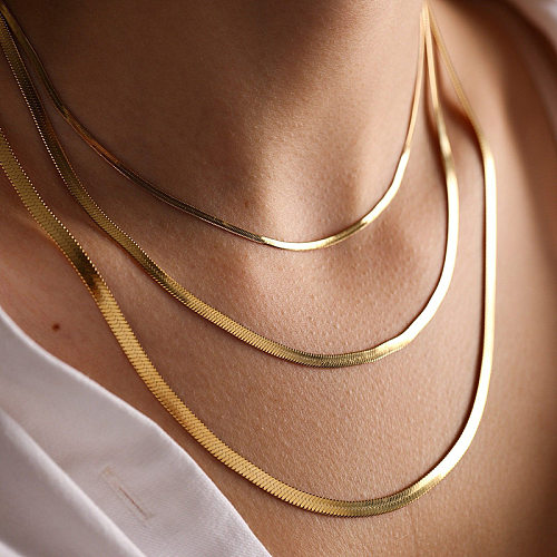 Simple Style Streetwear Solid Color Stainless Steel Necklace