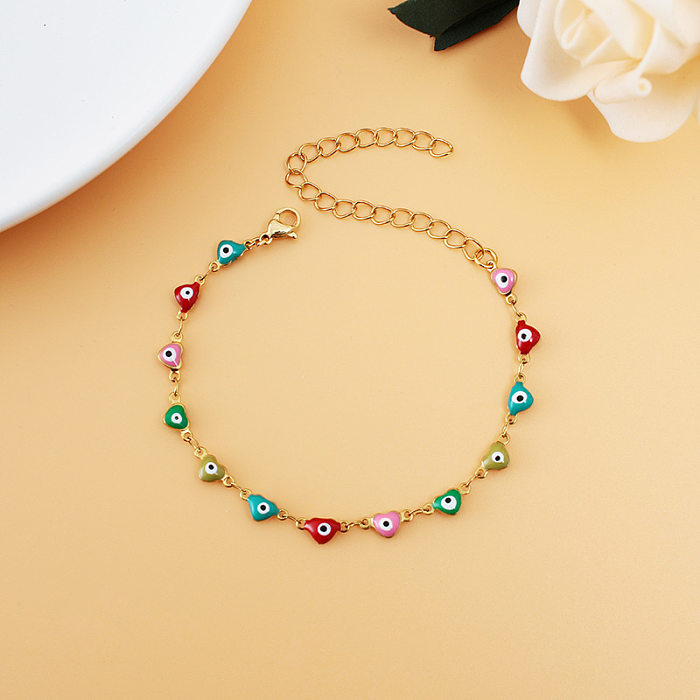 New Fashion Personality Stainless Steel Chain Dripping Oil Devil's Eye Bracelet Wholesale