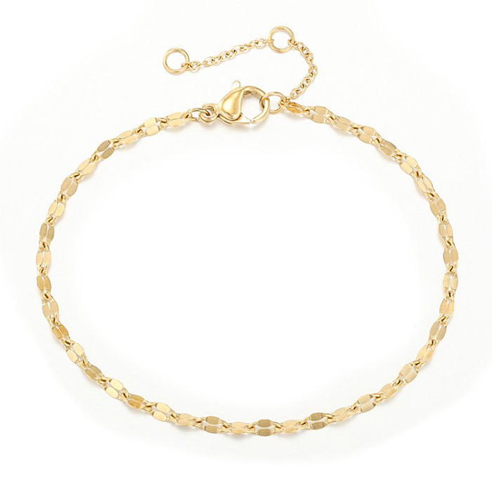 Atacado lindas pulseiras banhadas a ouro 14K de aço inoxidável de cor sólida