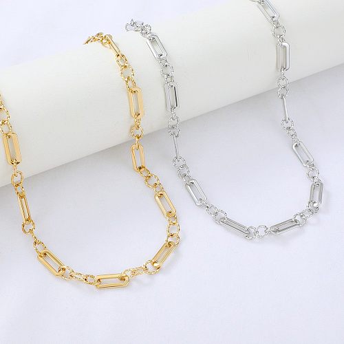 Hip-Hop Solid Color Stainless Steel  Plating Necklace