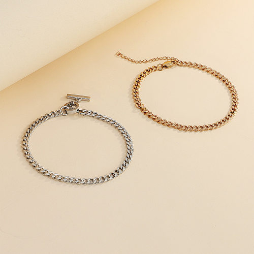 Bracelets en acier inoxydable de couleur unie à la mode Bracelets en acier inoxydable