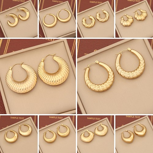 1 Pair IG Style Simple Style Solid Color Plating Stainless Steel  Earrings