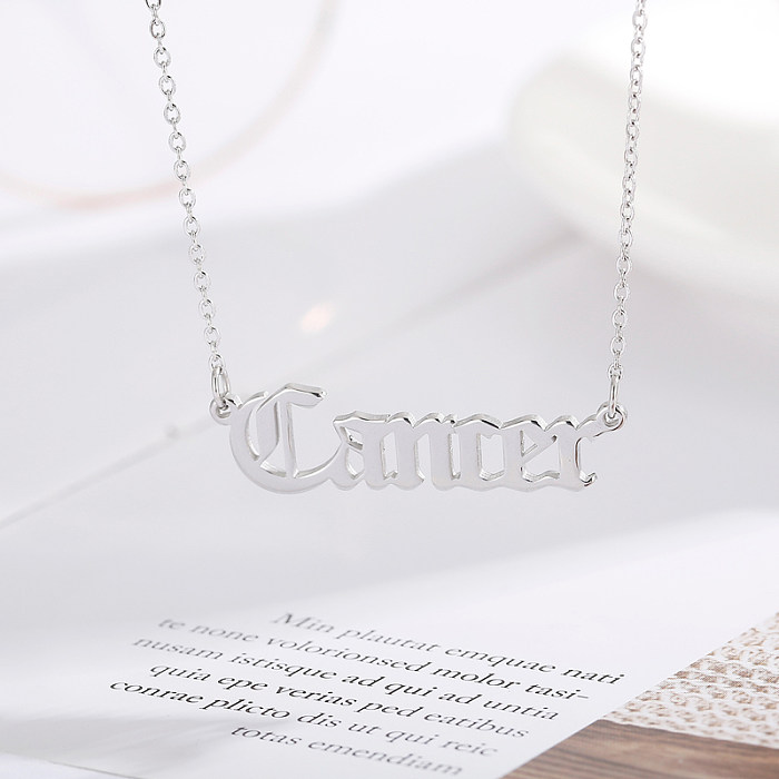 Simple Style Constellation Stainless Steel Plating Pendant Necklace