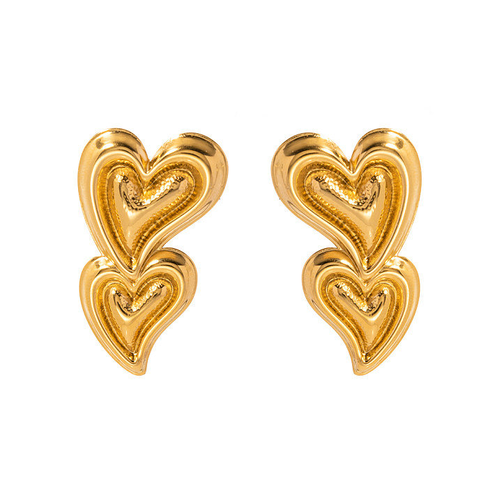 1 Pair Simple Style Solid Color Plating Stainless Steel  18K Gold Plated Earrings