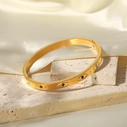 Bracelet en acier inoxydable géométrique à la mode avec placage de bracelets en acier inoxydable Zircon