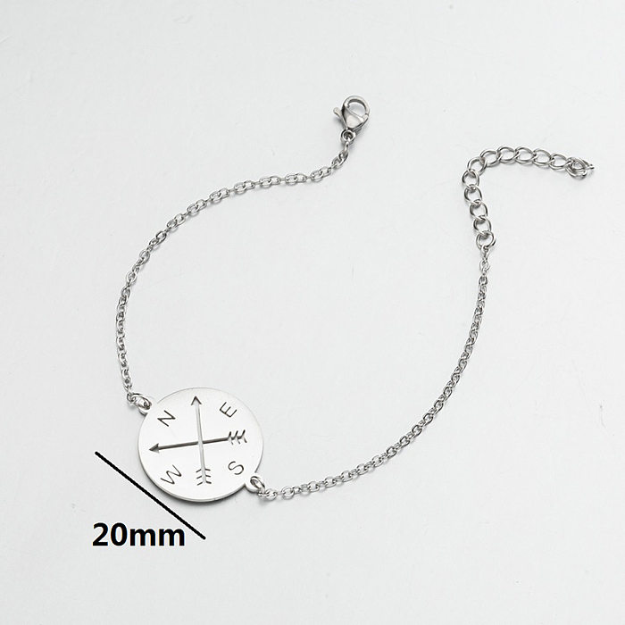 1 Piece Simple Style Leaf Ball Stainless Steel Plating Bracelets
