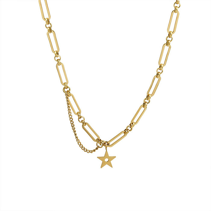 Star Hollow Five-pointed Star Tassel Pendant Necklace