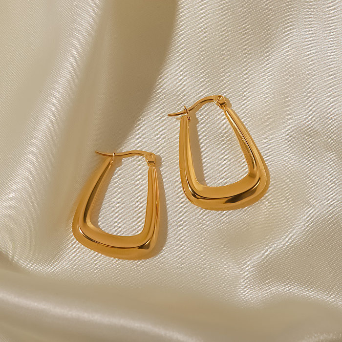 Einfache geometrische Ohrringe aus Edelstahl mit Überzug aus Edelstahl
