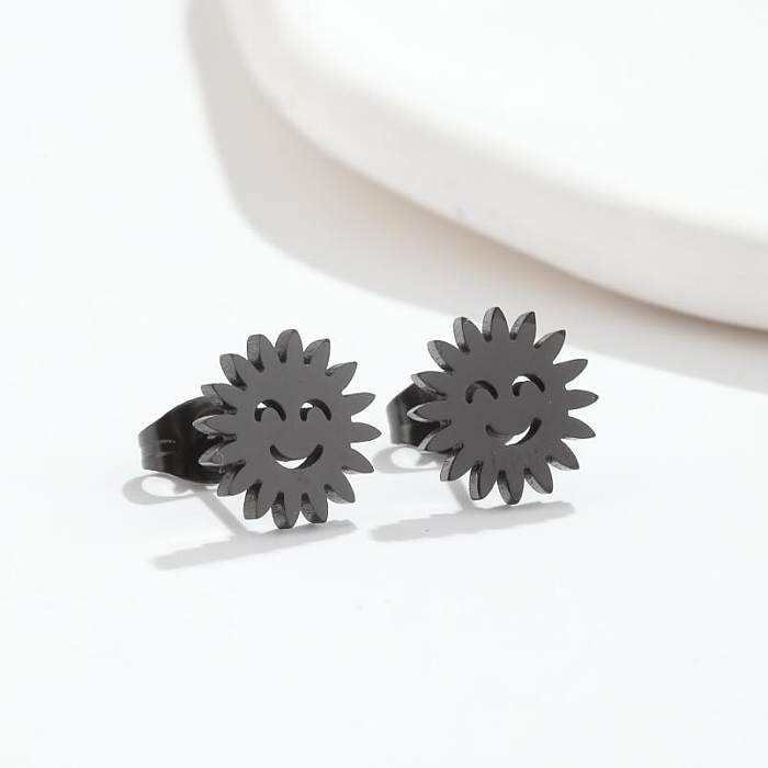 Fashion Sun Stainless Steel  Plating Ear Studs 1 Pair