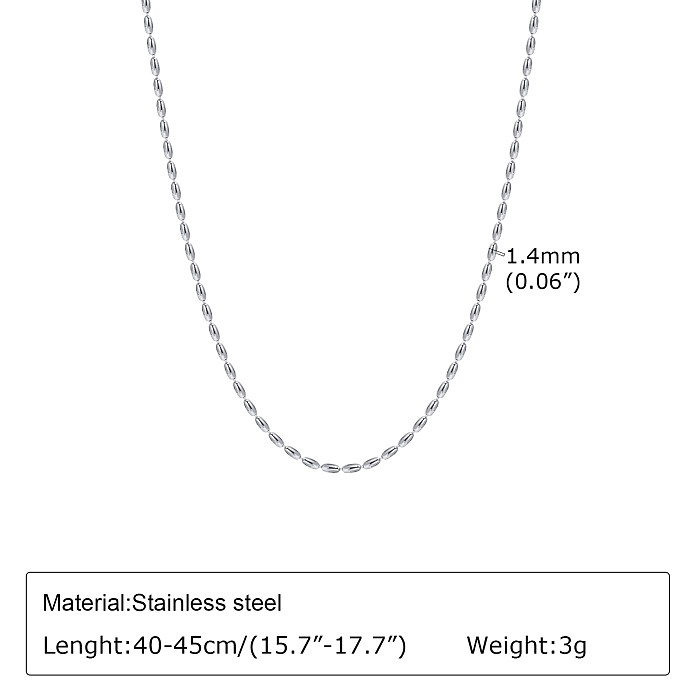 IG Style Simple Style Solid Color Stainless Steel  Plating Necklace