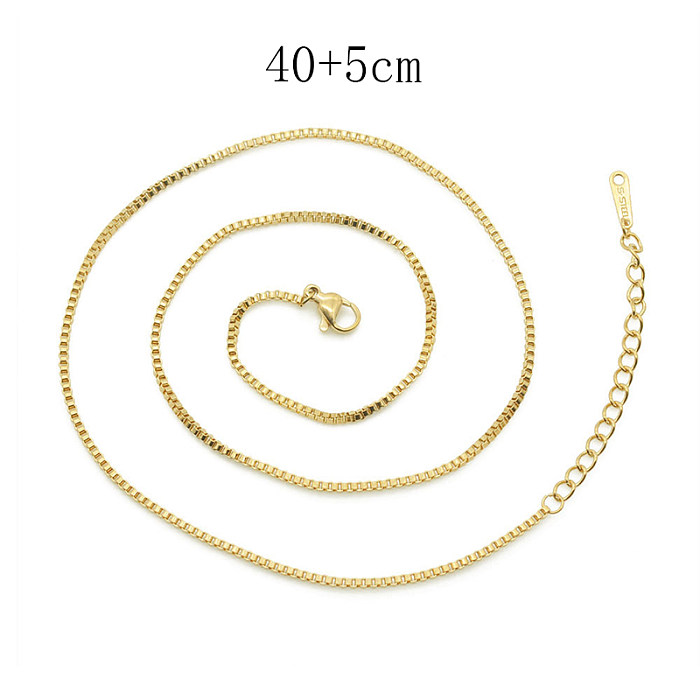 Elegant Artistic Square Water Droplets Heart Shape Stainless Steel  Stainless Steel Plating Inlay Zircon 18K Gold Plated Gold Plated Pendant Necklace