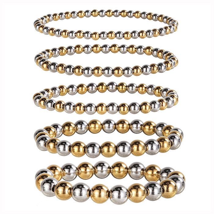 Bracelets ronds en acier inoxydable de style moderne en vrac