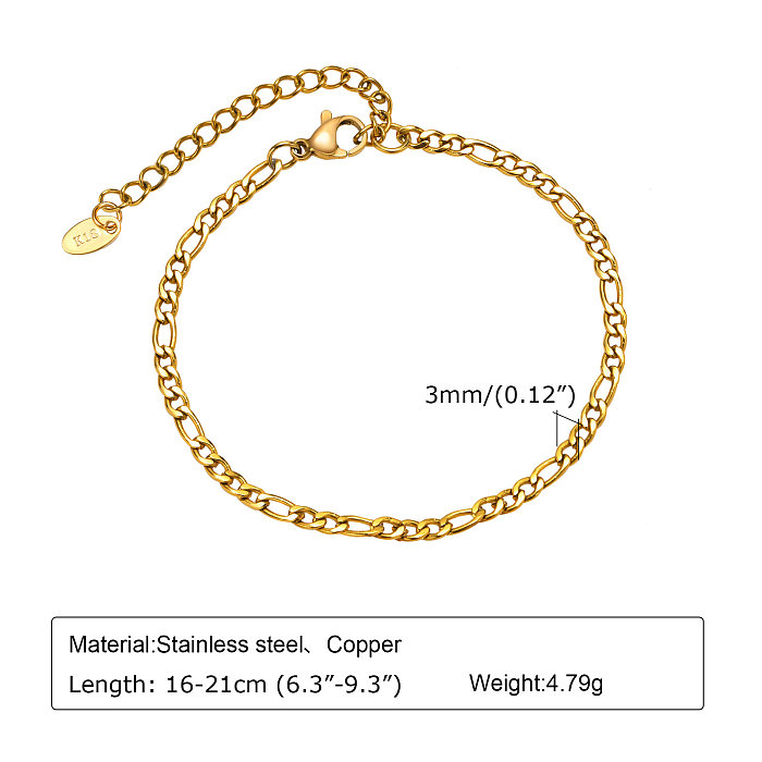 IG Style Casual Simple Style Geometric Stainless Steel 18K Gold Plated Bracelets In Bulk