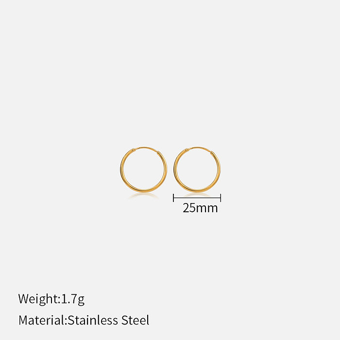 1 Pair Simple Style Geometric Stainless Steel  Plating Earrings