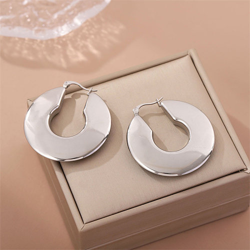 1 paire de boucles d'oreilles en acier inoxydable plaqué en forme de U, style streetwear simple